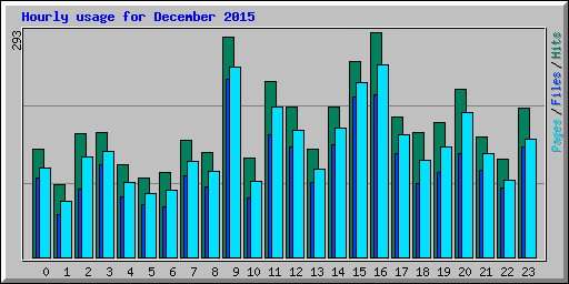 Hourly usage for December 2015