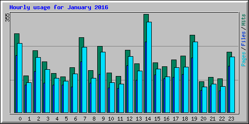 Hourly usage for January 2016