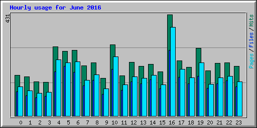 Hourly usage for June 2016