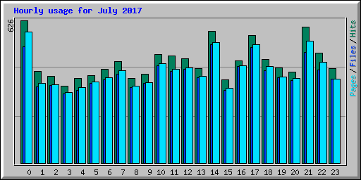 Hourly usage for July 2017