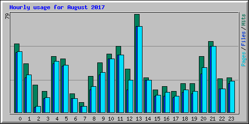 Hourly usage for August 2017